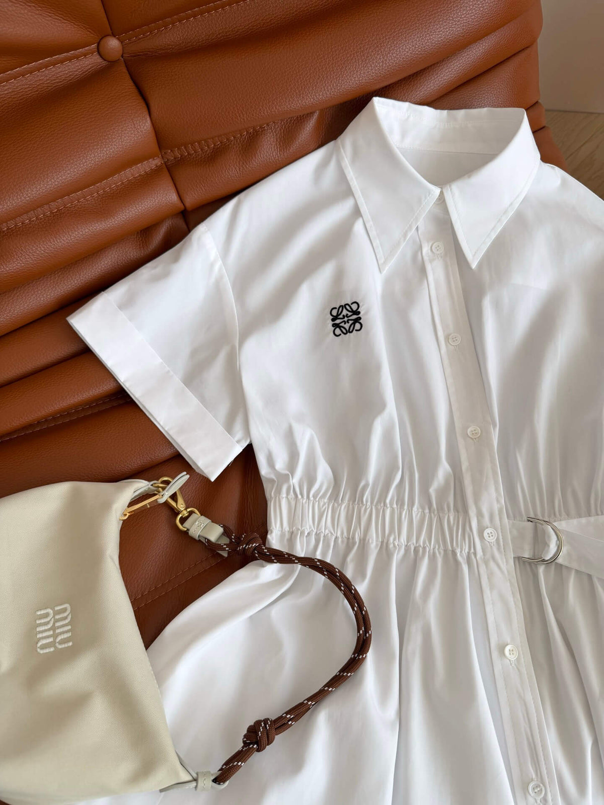 Breasted Metal Buckle Mini Dress