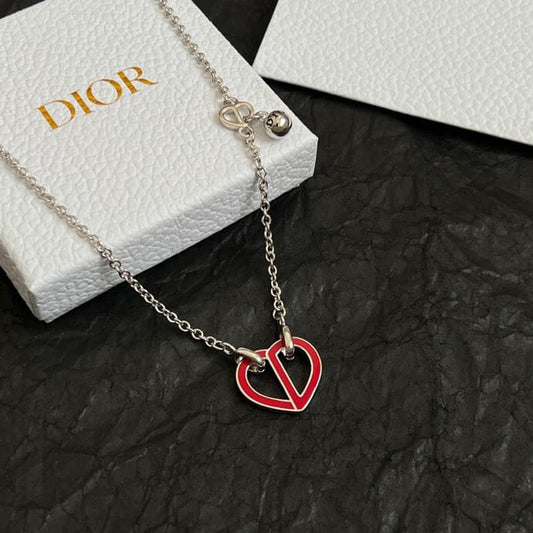 Classic Red Heart Pendant Necklace