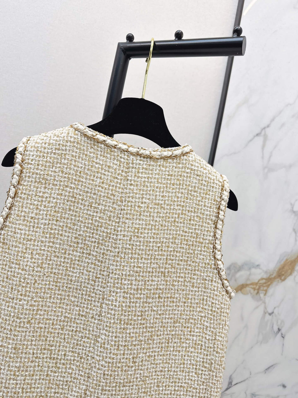 Apricot Textured Tweed Vest