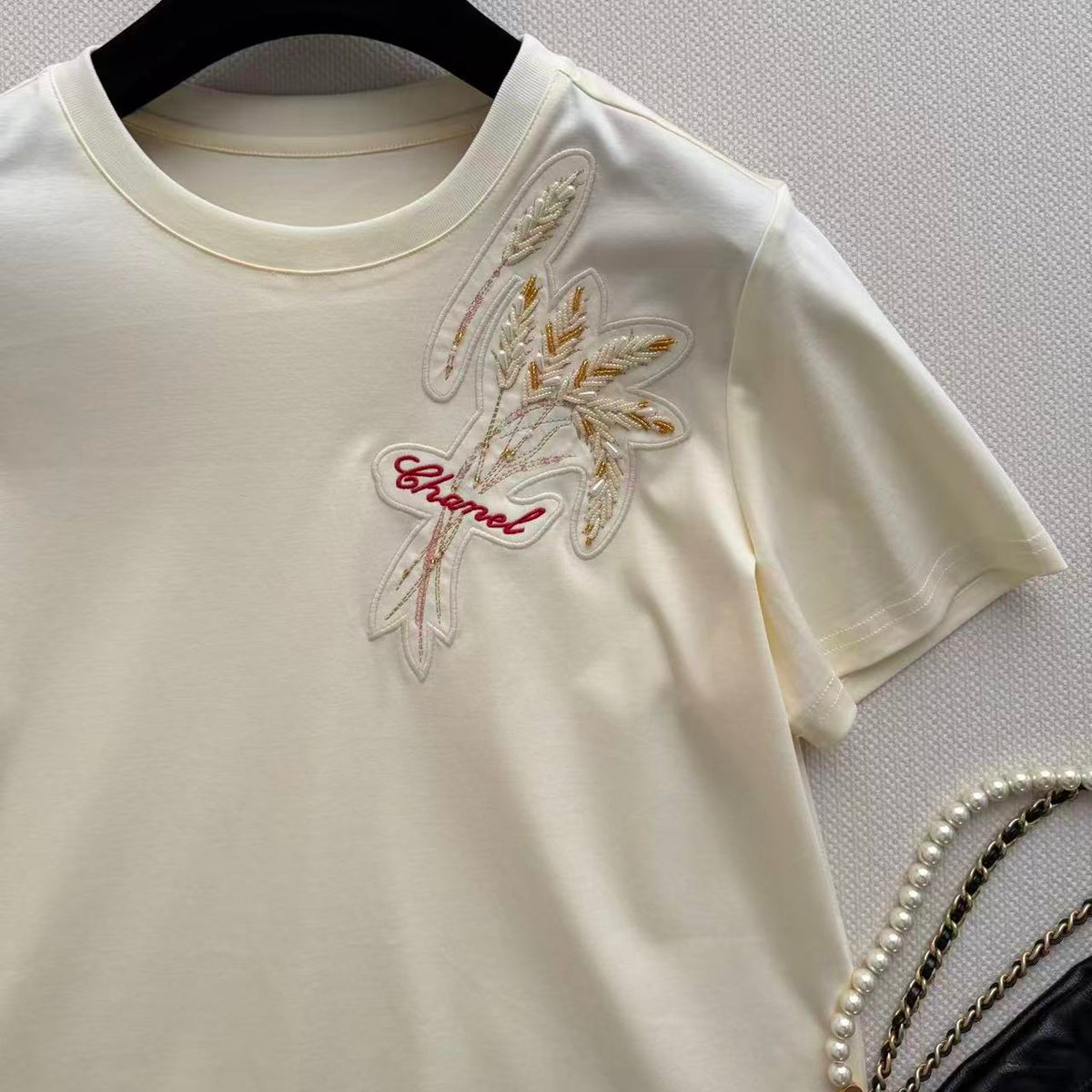 Delicate Embroidery T-Shirt and Skirt Set