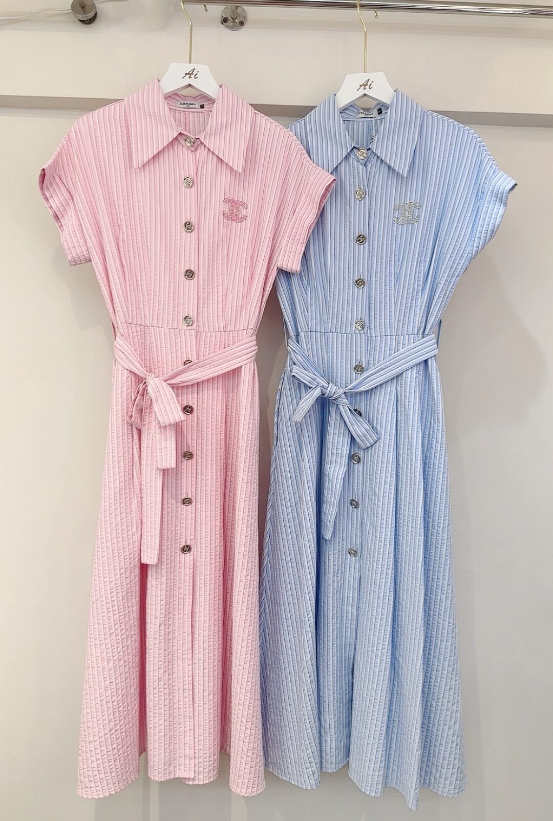 CC Embroidery Collar Waist Dress