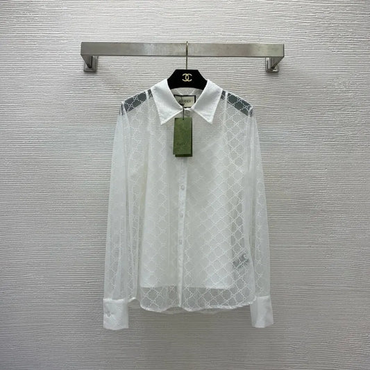 Diamond Jacquard Long Sleeve Shirt