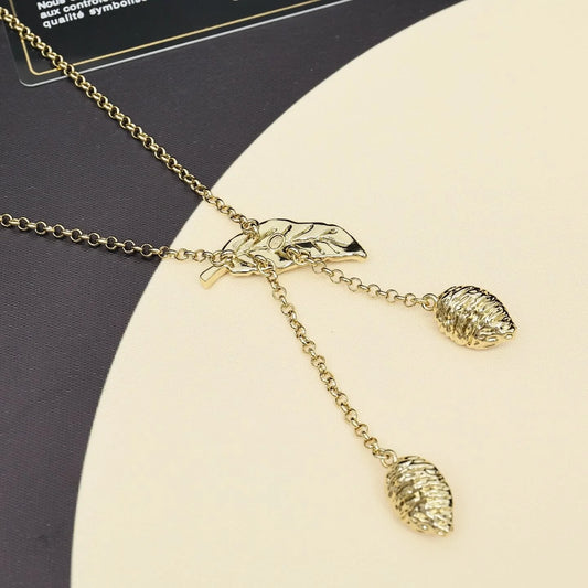 Trendy Peach Blossom Pendant Necklace