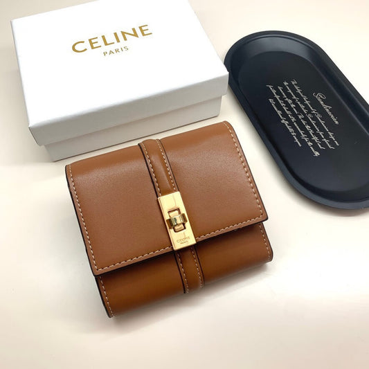 Gold-Buckle Short Wallet