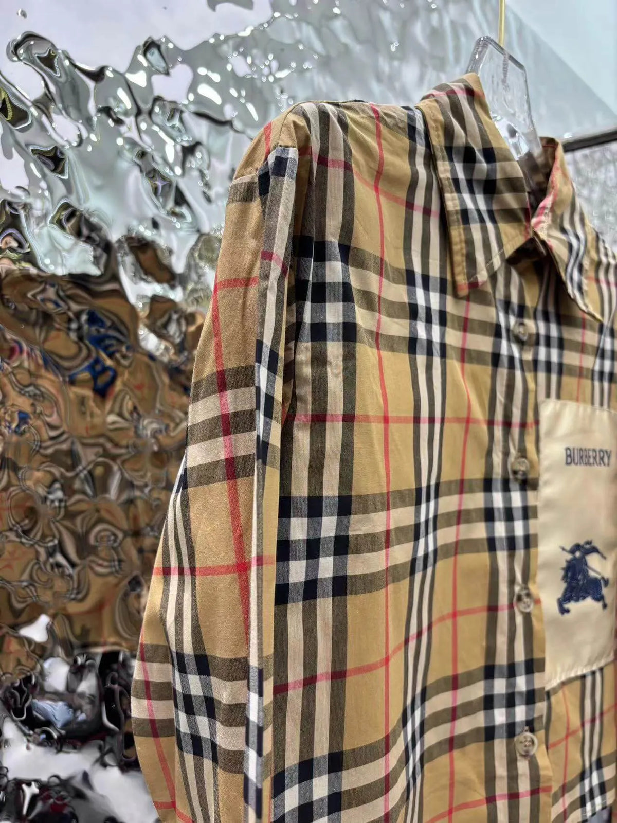Vintage Check Cropped Long Shirt