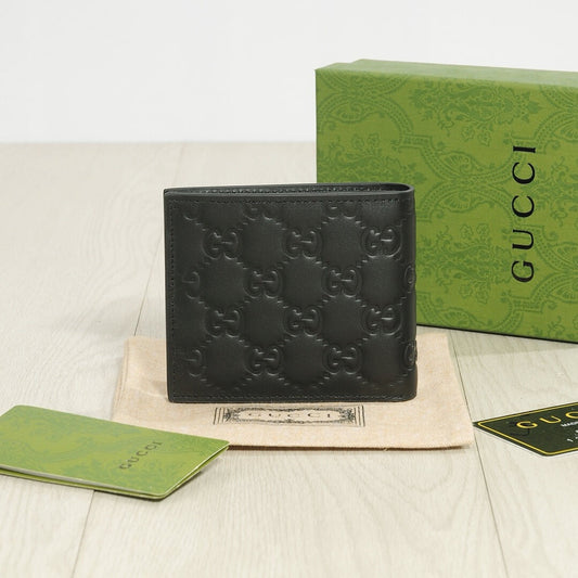 Black Embossed Short Wallet