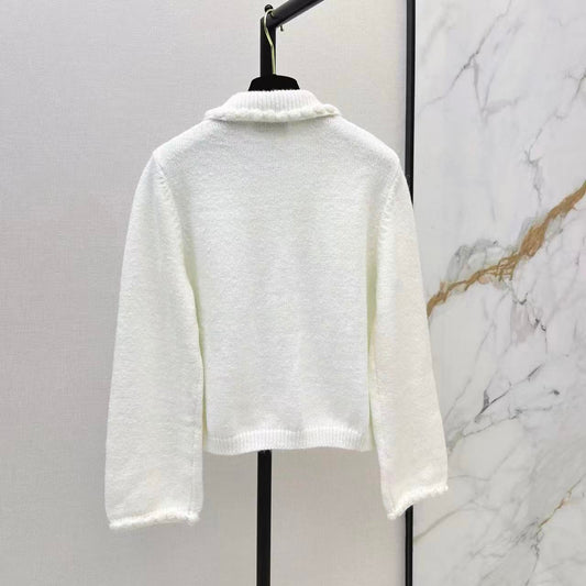 Elegant Collared Knit Cardigan