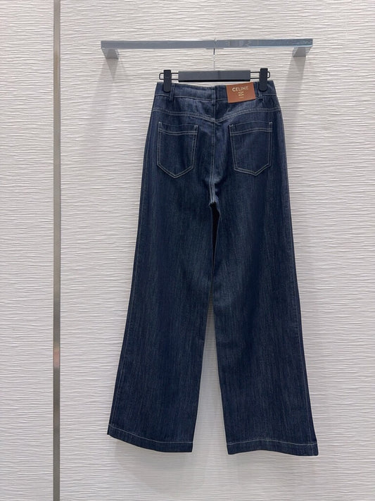 Dark Raw Denim Logo Jeans