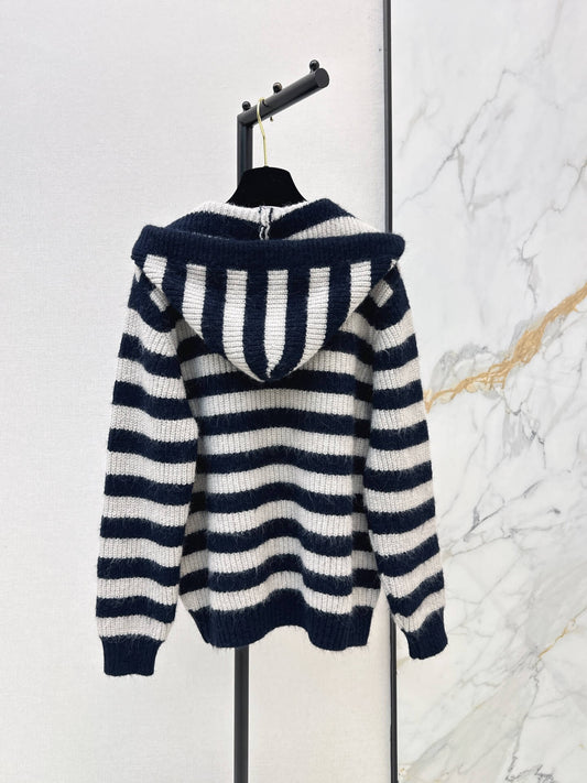 Stripe Button Knit Jacket
