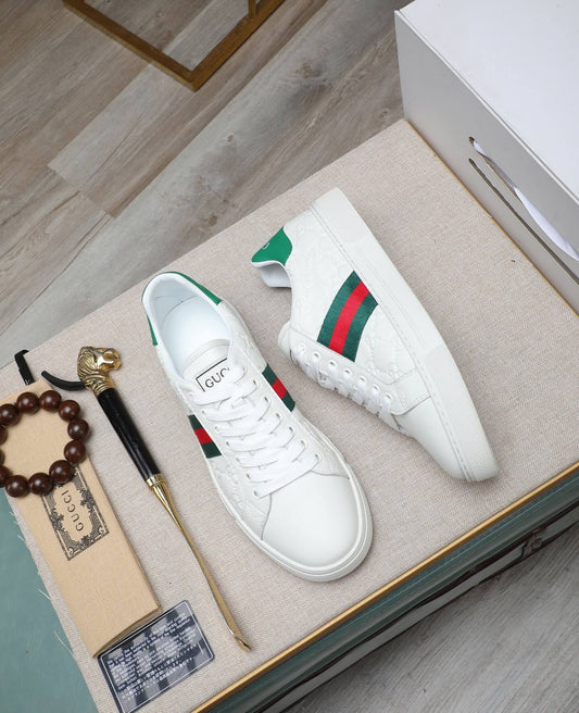 Embossed Leather Sneakers