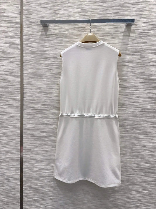 Plaid Patch Sleeveless Sweat Dress