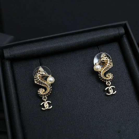 Vintage Seahorse Stud Earrings