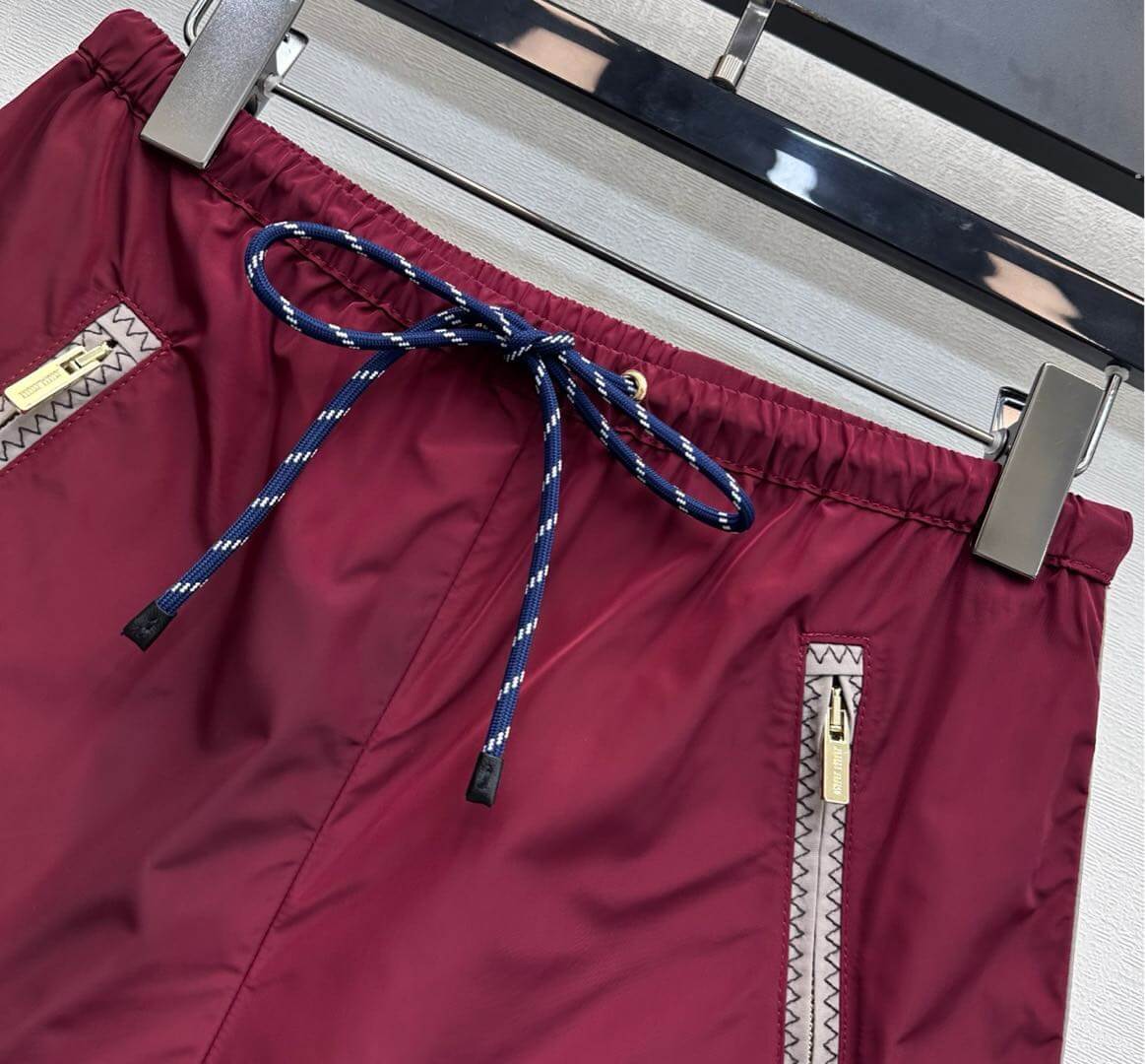 Burgundy Nylon Casual Sports Matching Set