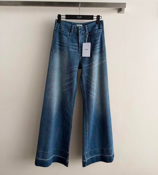 Vintage Washed Flare Jeans