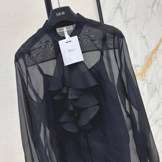 Ruffled Collar Two-Piece Shirt
