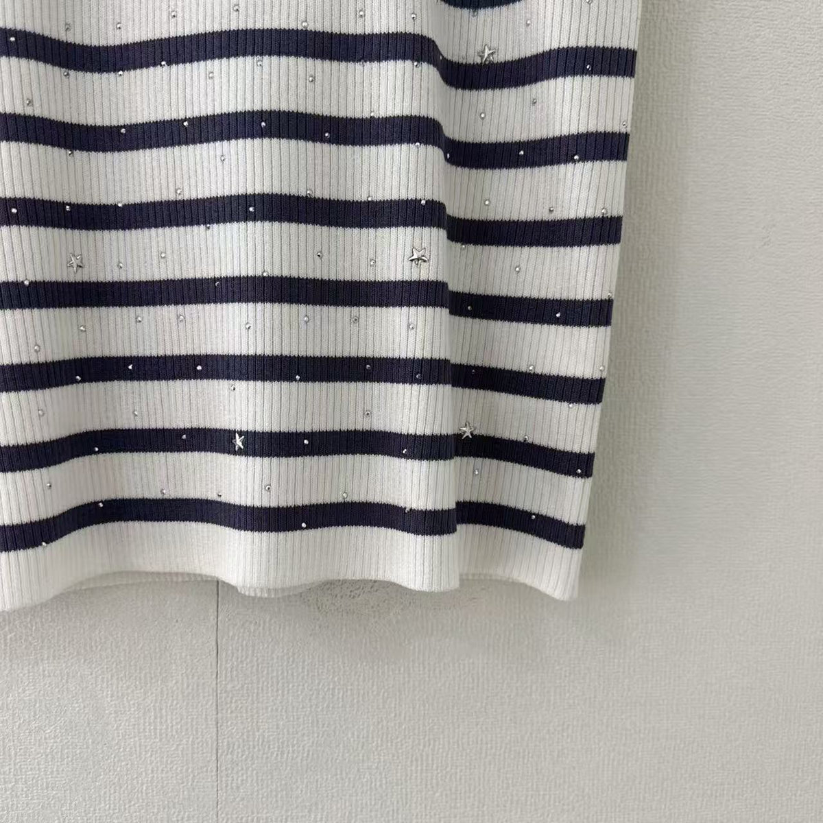 Rhinestone Stripe Detail Vest