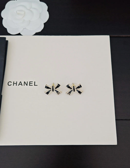 Diamond Bow Stud Earrings