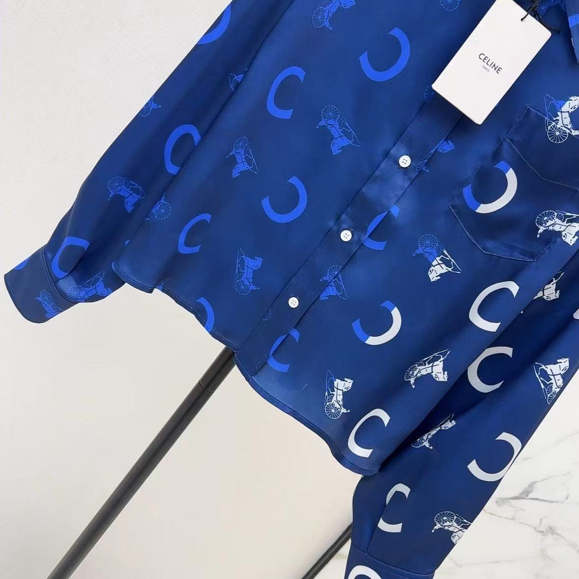 Satin Carriage Print Shirt