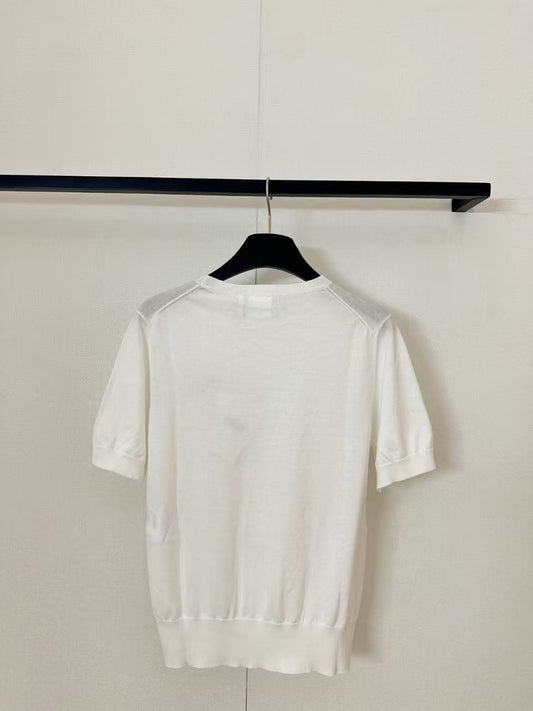 Four-Leaf Clover Embroidery Short Sleeve