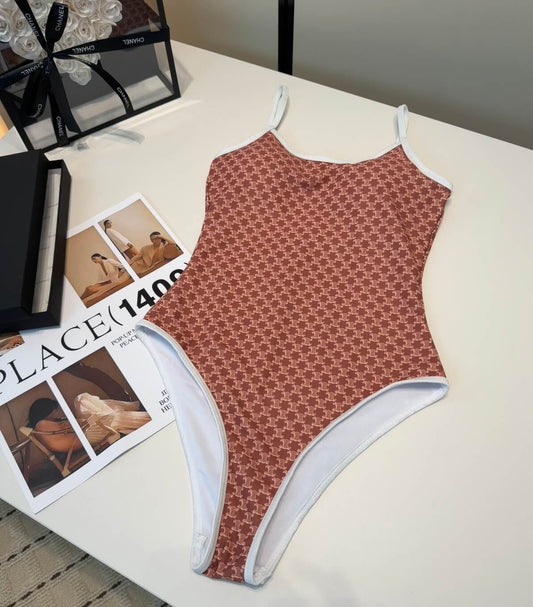 Vintage High-Cut One-Piece Swimsuit