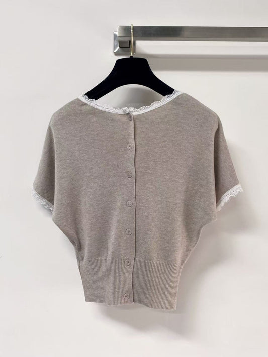Minimalist Lace Trim Top
