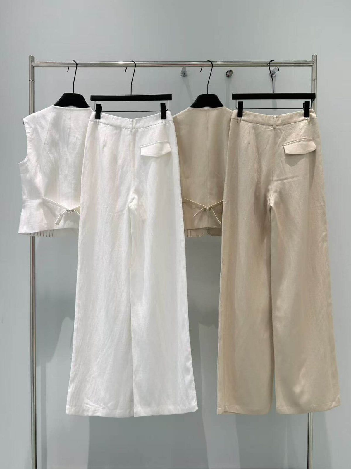 Pocket Vest Wide Leg Pant Set