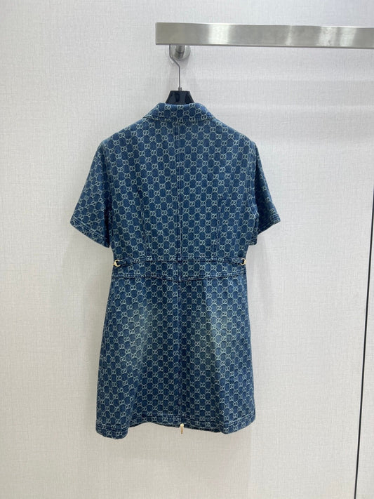 All Print Denim Mini Dress
