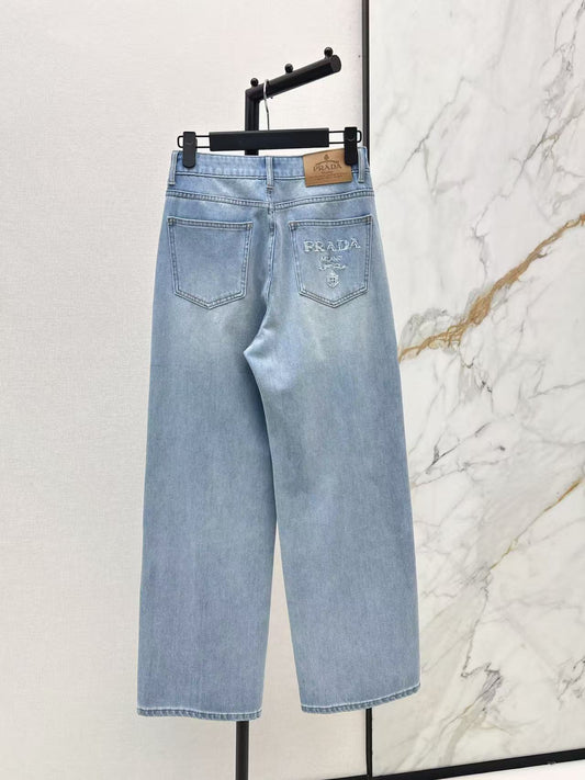 Light Wash Straight Jeans