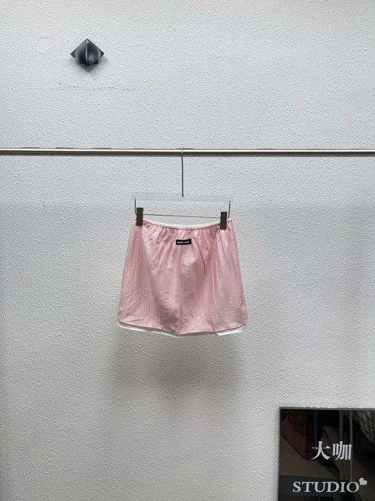 Pink Layered Skirt Set