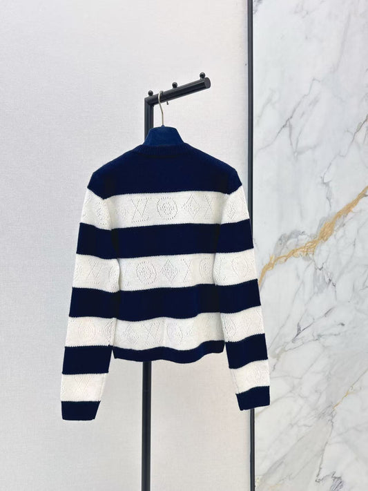 Classic Striped Wool Cardigan