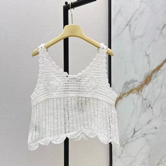 Boho Crochet Crop Vest