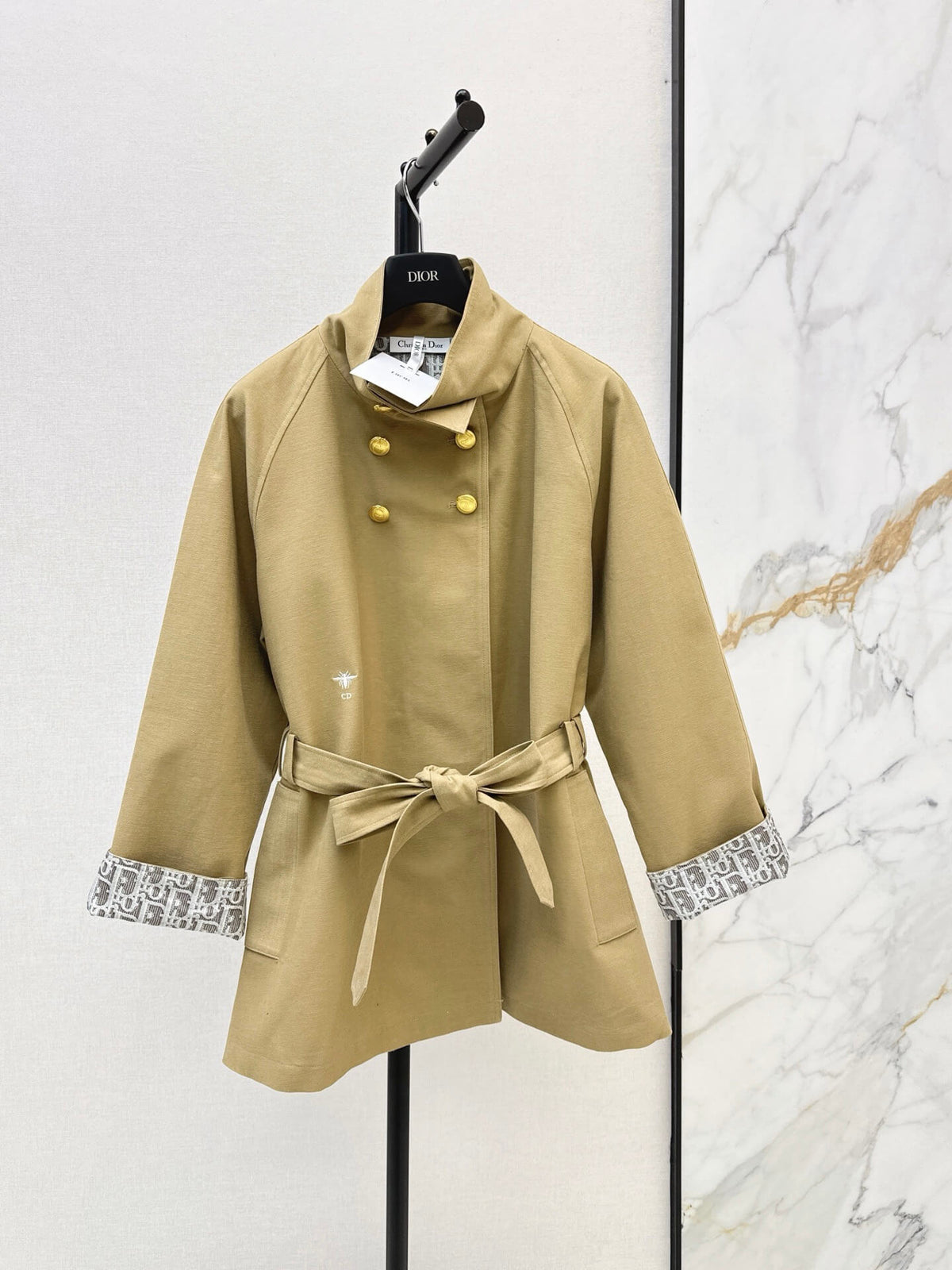 Double Gold Button Tie Waist Coat