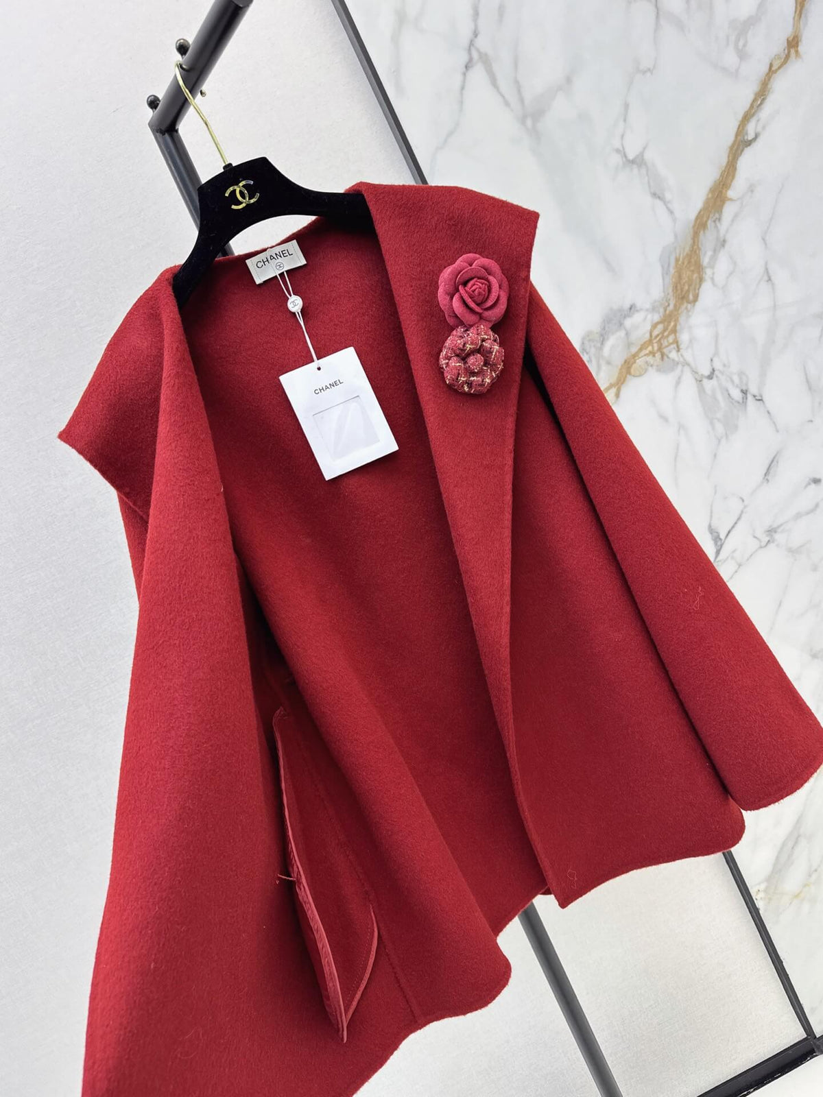 Heather Gray Shawl Collar Wrap Coat