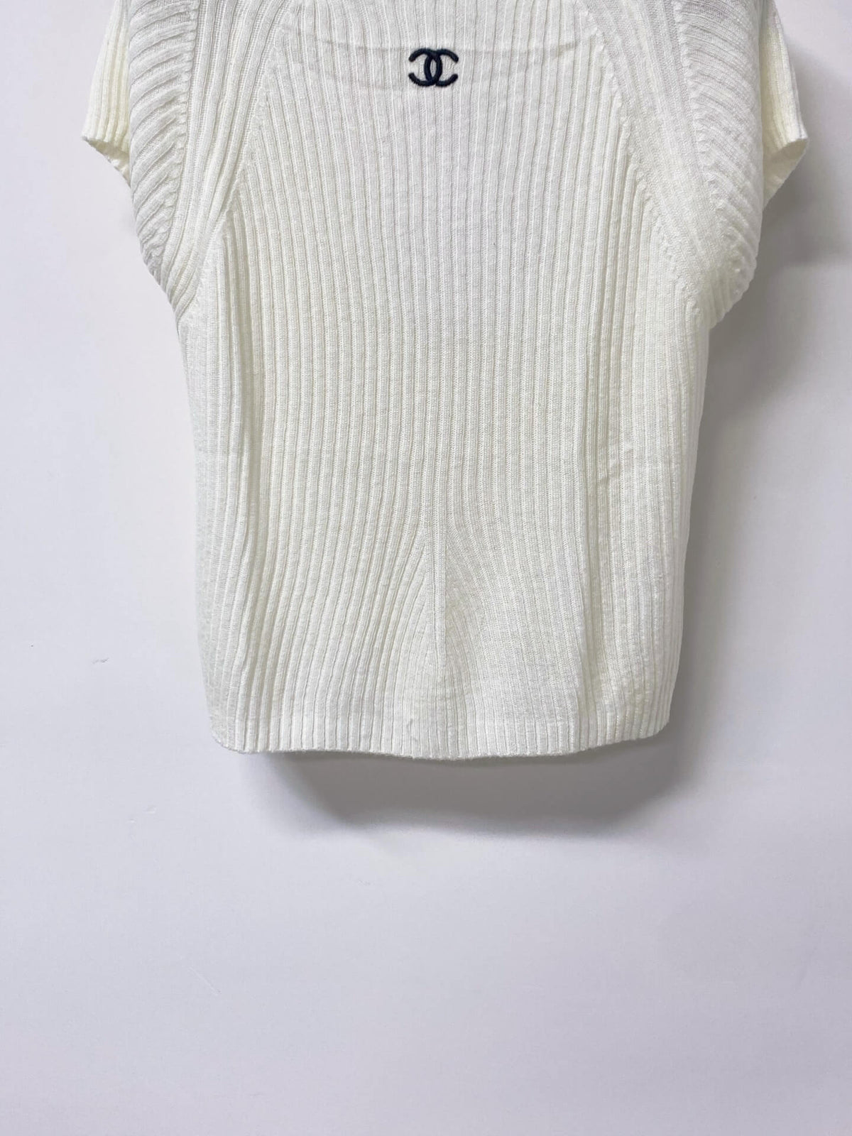 Rib Knit Cap Sleeve Crew Neck Top