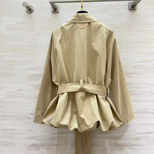 Bubble Hem Trench Coat