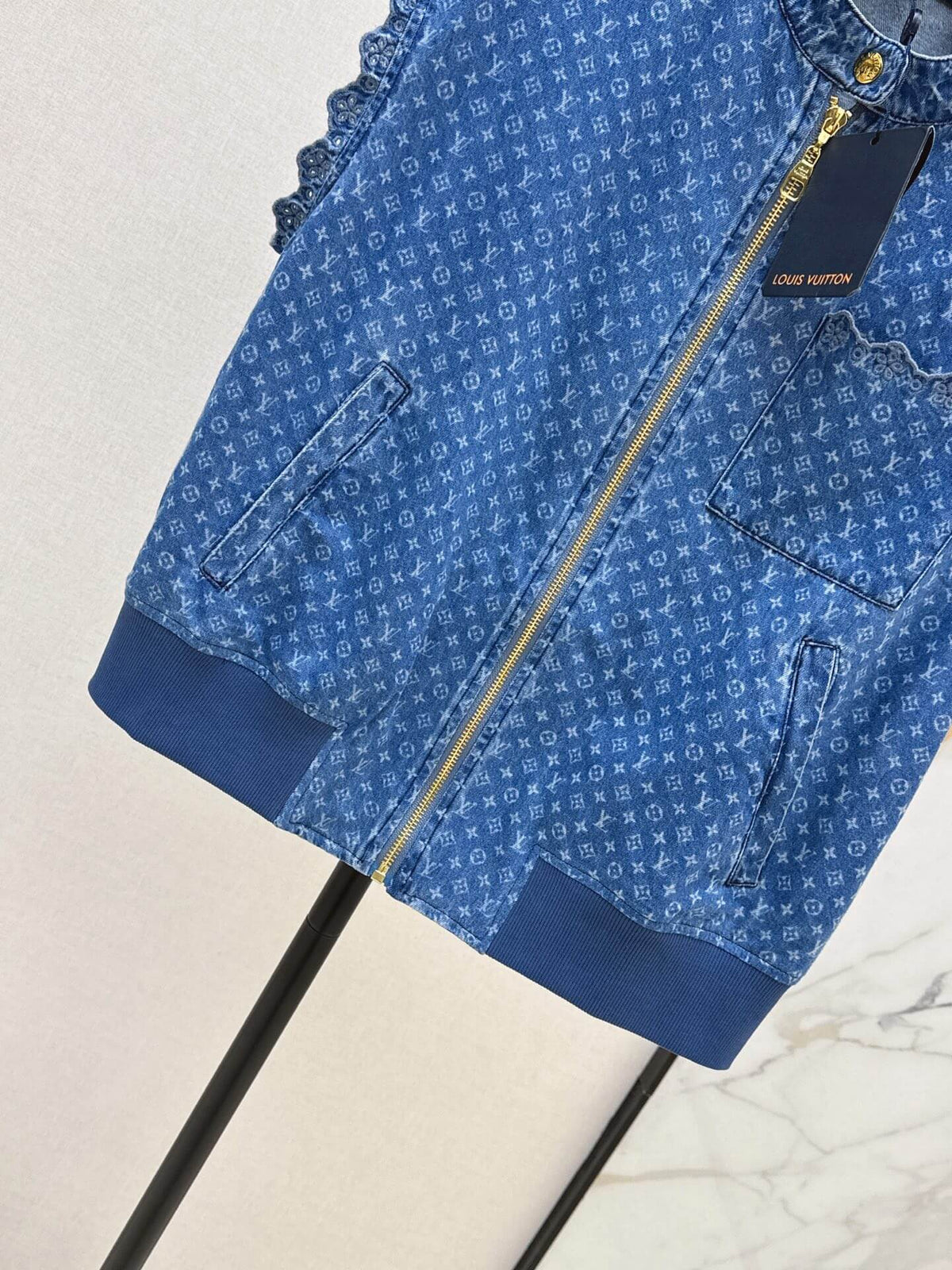 Monogram Denim Sleeveless Vest