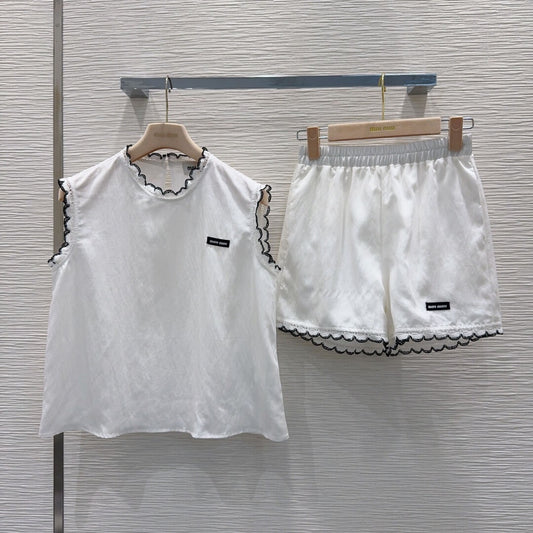 Label Patch Tank Top & Shorts Set