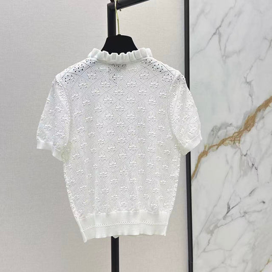 Scallop Edge Crochet Short Sleeve