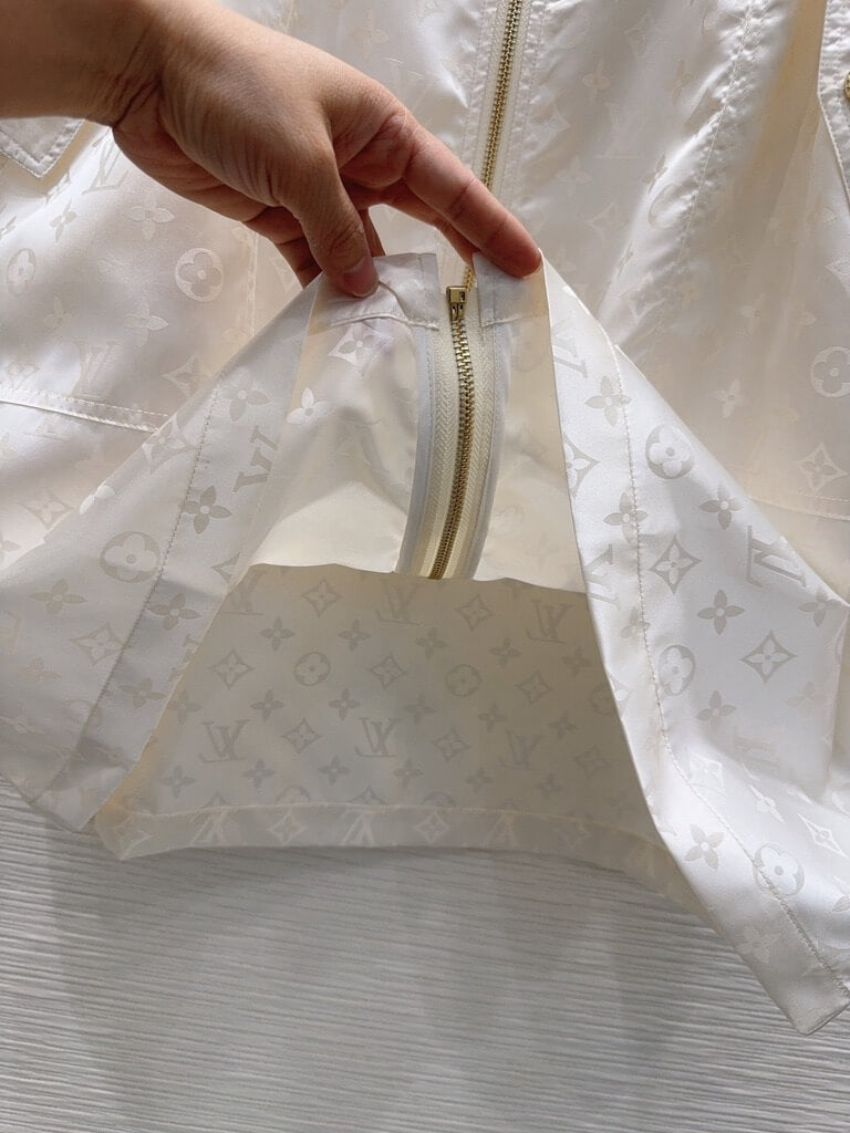 Jacquard Drawstring Zip Dress