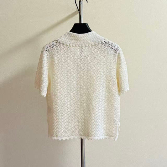 Blend Openwork Knit Top