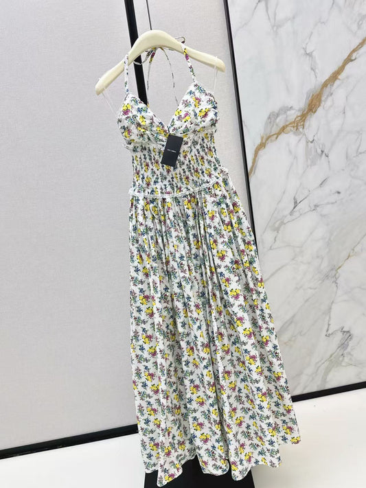 Floral Bandeau Halter Dress