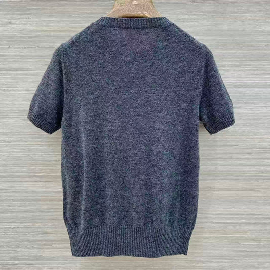 Intricate Beadwork Cashmere Top