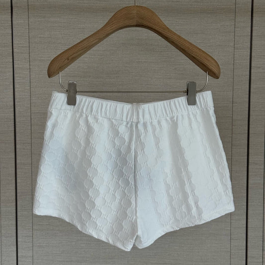 Elastic Waist Jacquard Mini Shorts