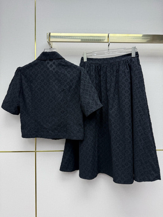 Jacquard Shirt Skirt Set