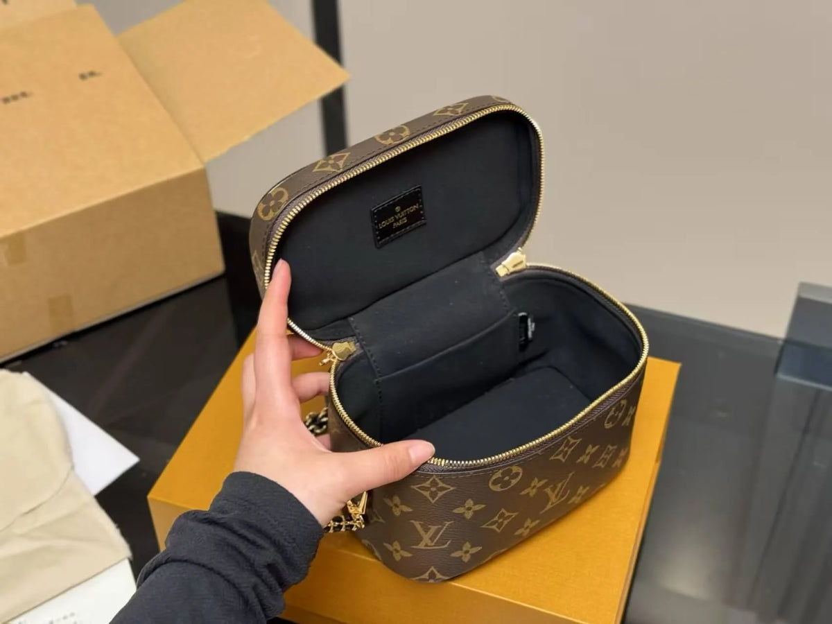 Brown Oval-Shaped Crossbody Bag
