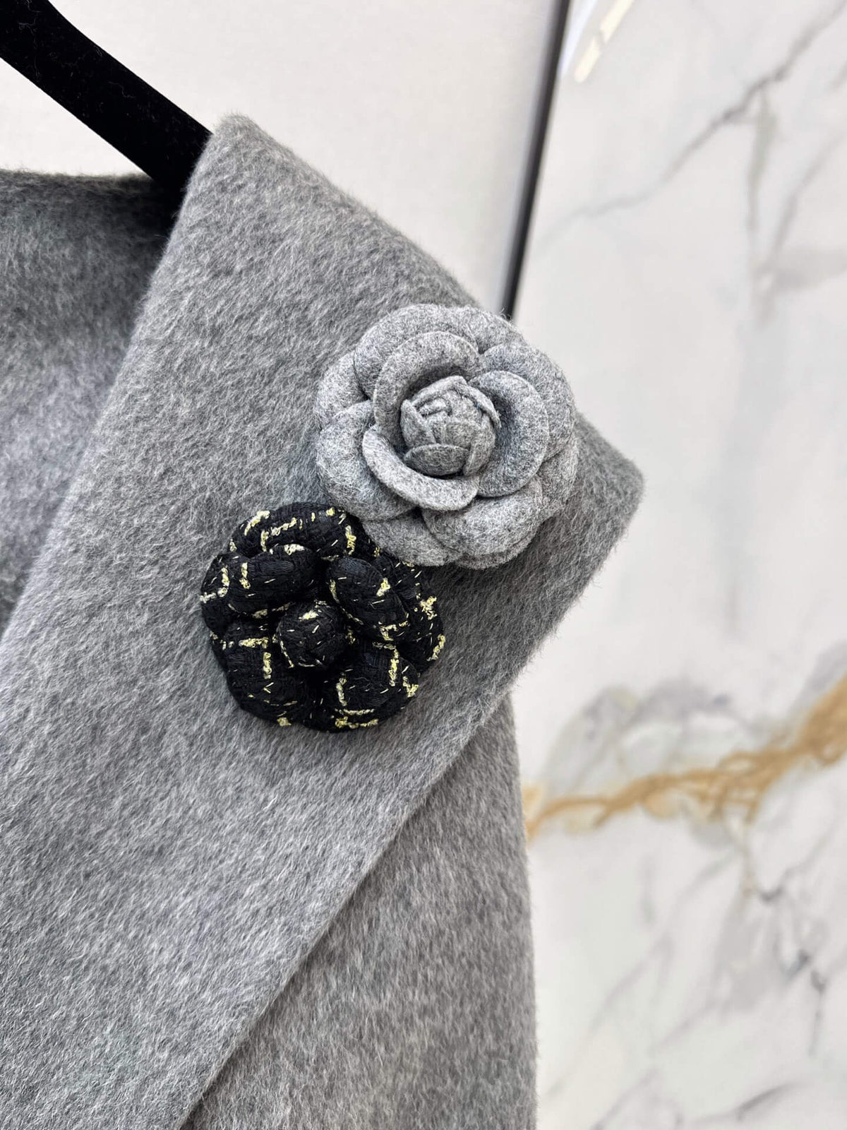 Heather Gray Shawl Collar Wrap Coat