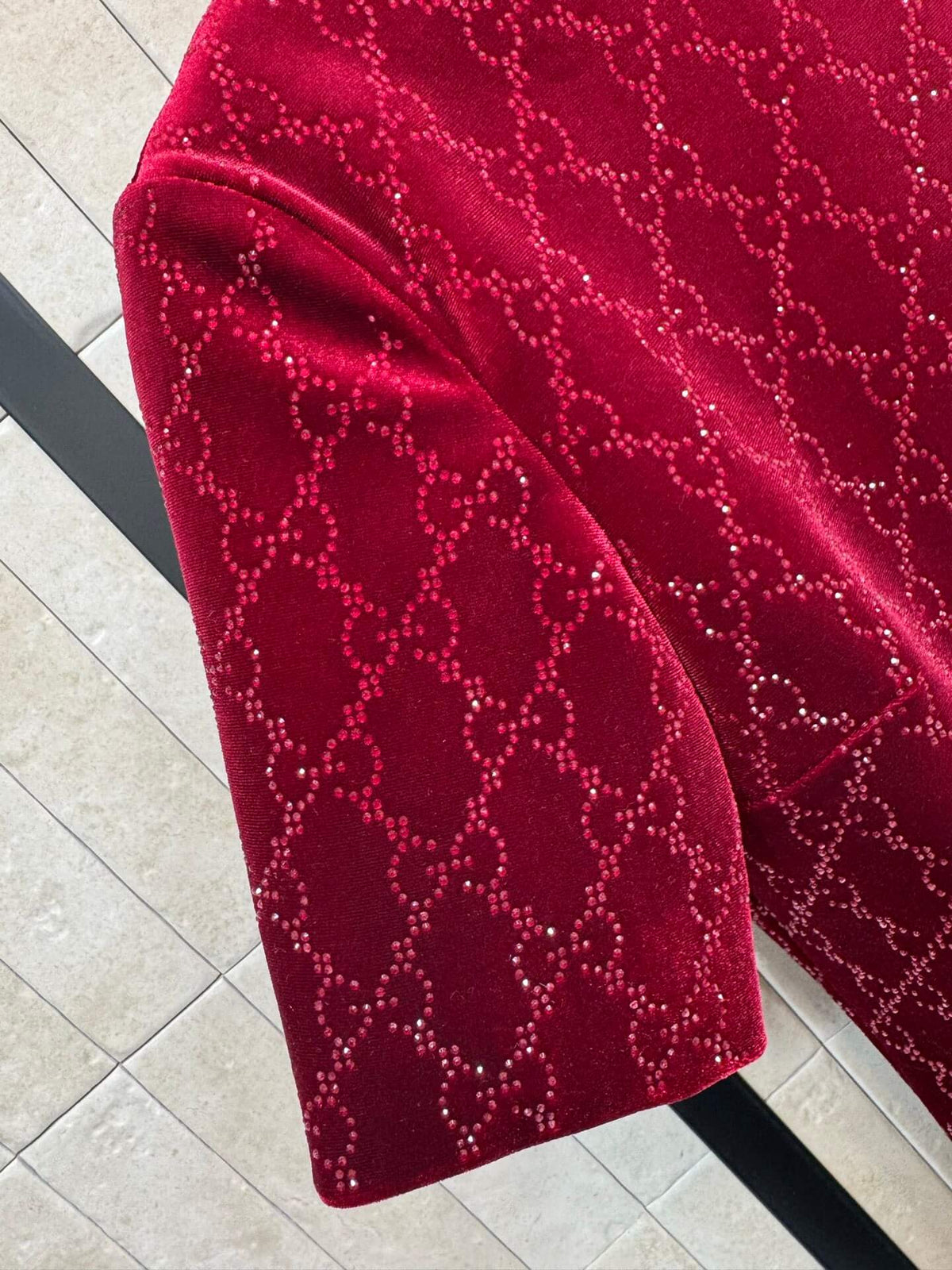 Rhinestone Velvet Mini Dress