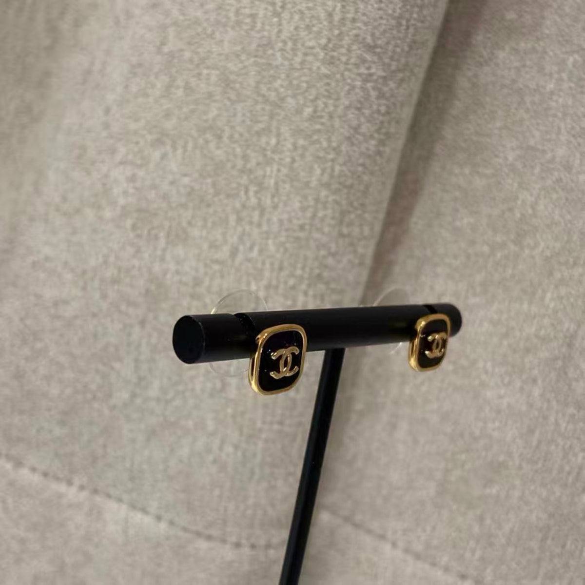 Black-Gold Block Earrings