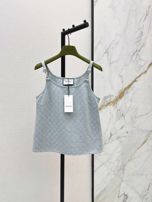 All Over Monogram Denim Vest and Jeans Set