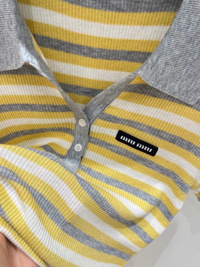 Stripe Polo Knit Vest And Top
